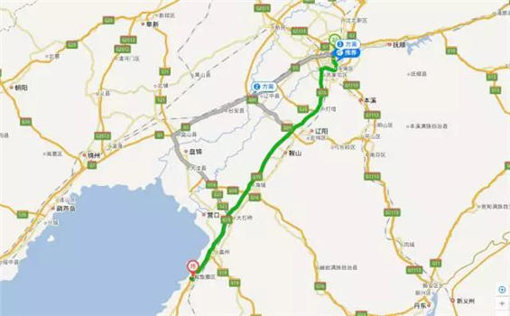 沈阳sk站到熊岳客车58元自驾信息:青年南大街上丹阜高速转下深沟后