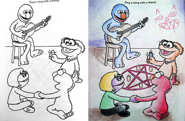 大人真是太糟糕了 外网友魔改儿童涂色绘本