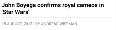 厉害了！英国威廉王子和哈里王子确认客串《星战8》 