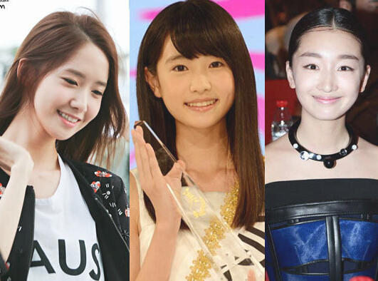 中日韩三国国民美少女pk 林允儿 化妆 日韩明星 裸妆 眼妆