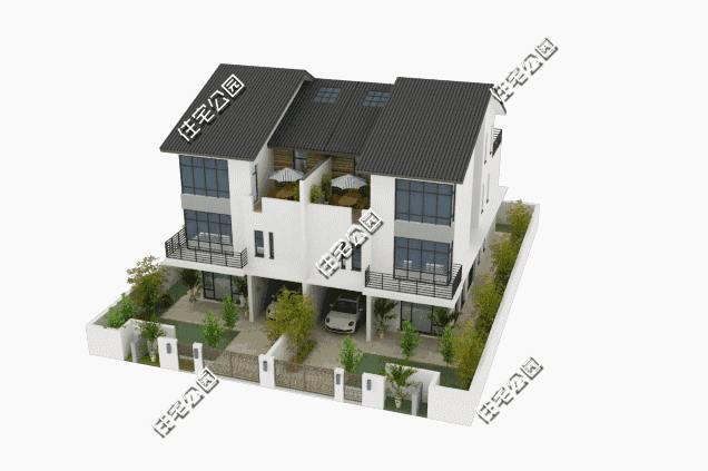 平面布局图   户型的功能性很好,有前庭后院带车库