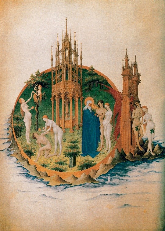 名画鉴赏-亚当与夏娃 意大利 佚名 镶嵌画