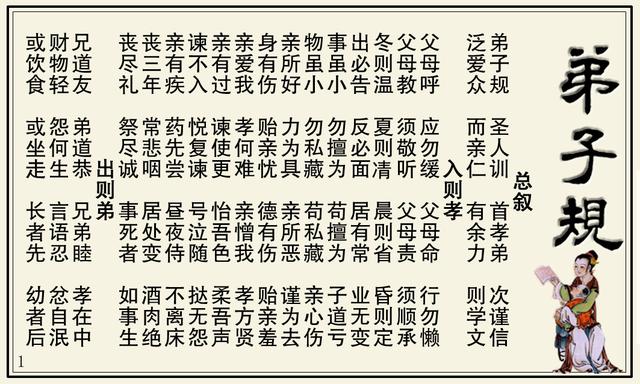 为什么要读 弟子规 弟子规 小学生守则 蒙学