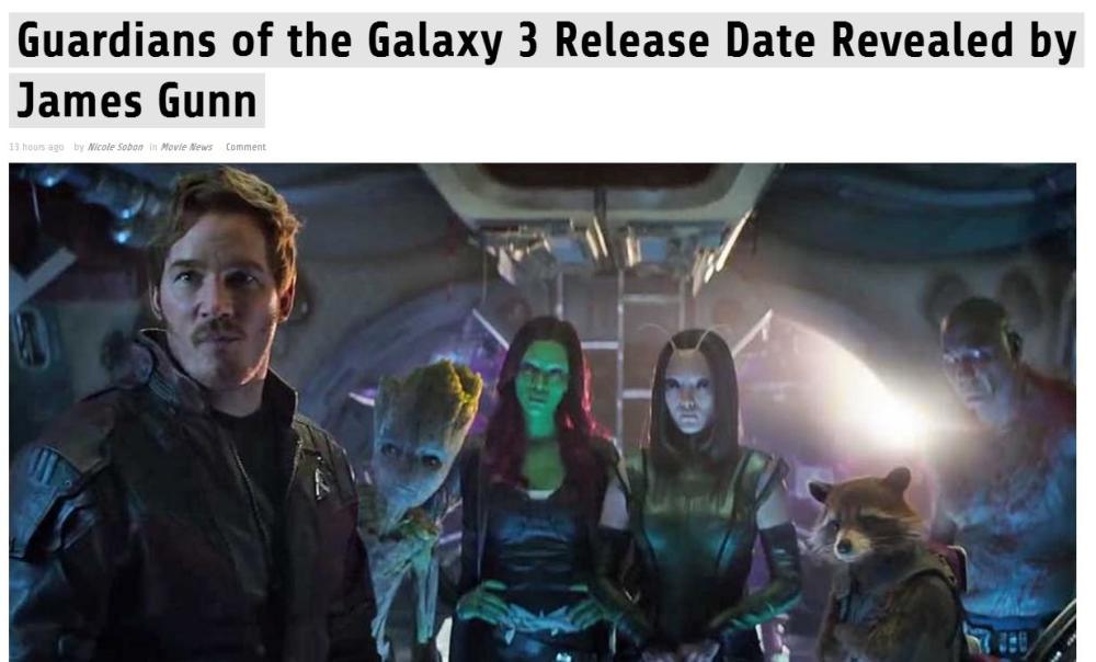 定档2020 詹姆斯·古恩透露《银河护卫队3》新进展