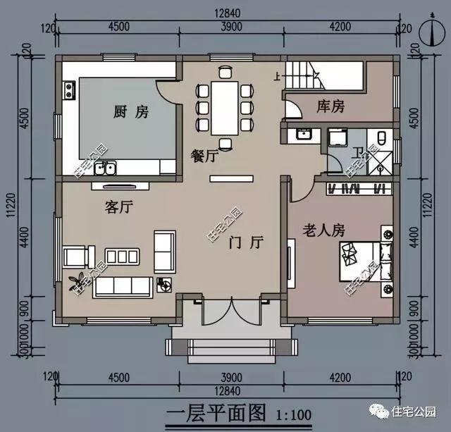 农村三层别墅13×10米,造型方正简单大气,造价55万实用