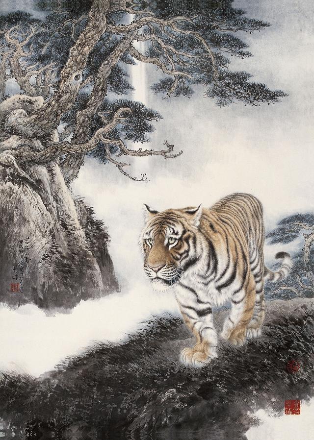 冯大中工笔·虎作品欣赏!