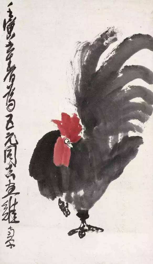 画鸡过年的陈子庄:公鸡涨价,只好画一张送人