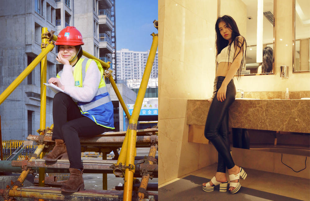 女生节建筑女工晒对比照 摘掉安全帽她们美炸天 腾讯网