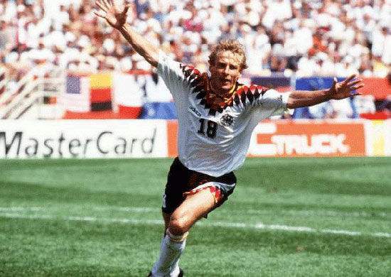 世界杯百大球星克林斯曼金色轰炸机90年决赛跳水