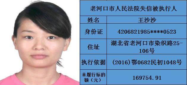 湖北曝光一批老赖照片姓名住址等信息全公布