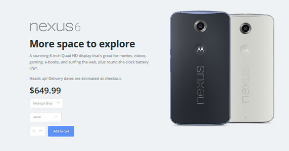 nexus 6在摩托罗拉官网开售 neuxs6