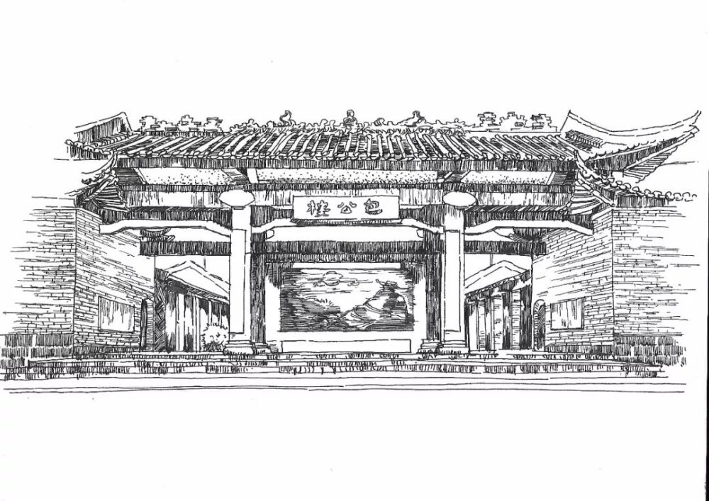 河大学生用钢笔手绘开封美景竟然如此惊艳