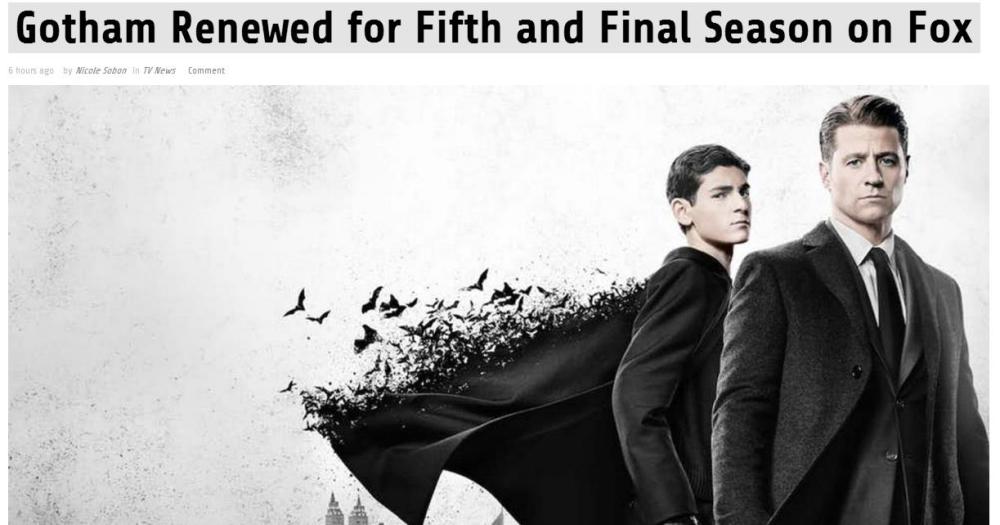 已经确定是最终季 《哥谭》续订第五季