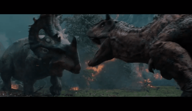 电影《侏罗纪世界2》中,中国角龙大战食肉牛龙(来源:网络)中国角龙是