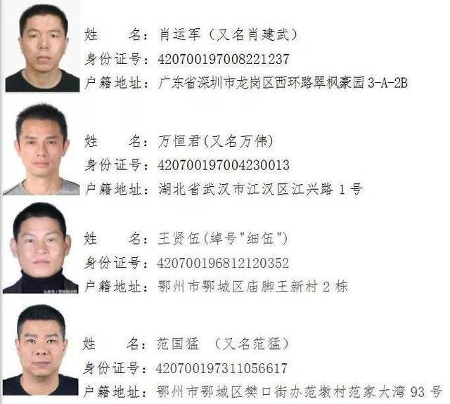 目前,鄂州市公安局繼續對下列13名涉黑涉惡犯罪嫌疑人進行通緝,請知情