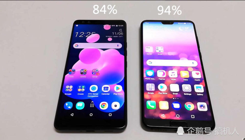 续航测试对比:华为P20Pro与HTC U12+谁更持