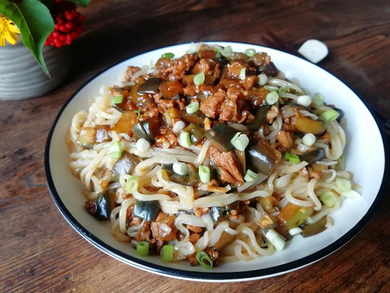 麵條,茄子,打滷麵,過水麵,美食