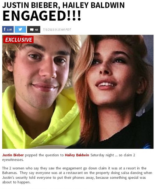 贾斯汀·比伯订婚 和海莉分合3年终修正果