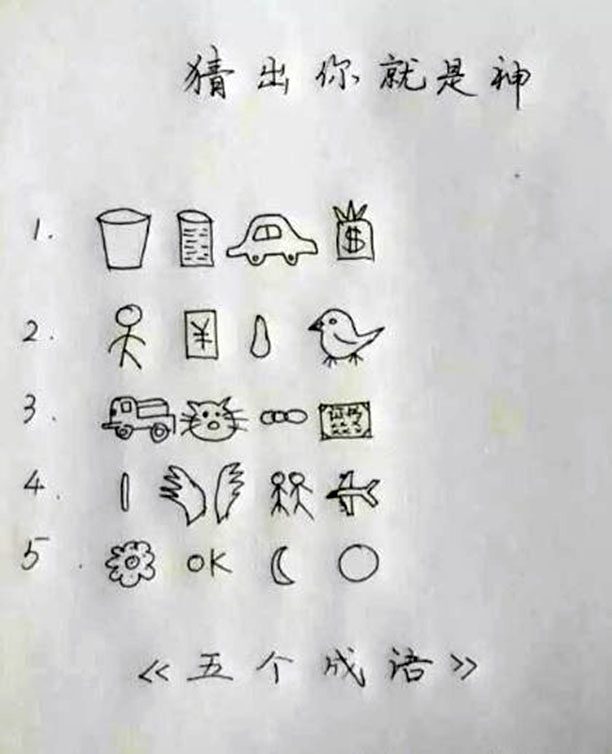 看图猜成语,这6道题足以挑战你的智商,看看你能答对几道?