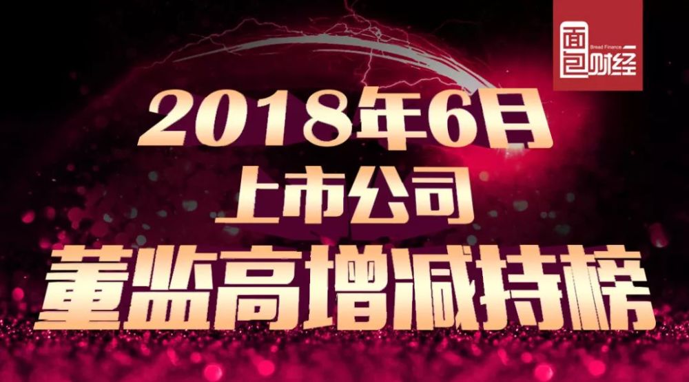 2018年6月上市公司董监高增减持榜:增持33亿