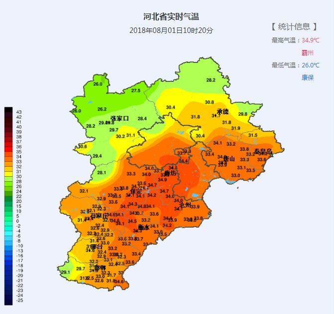 河北大部分地区中暑气象风险等级较高4地有降雨