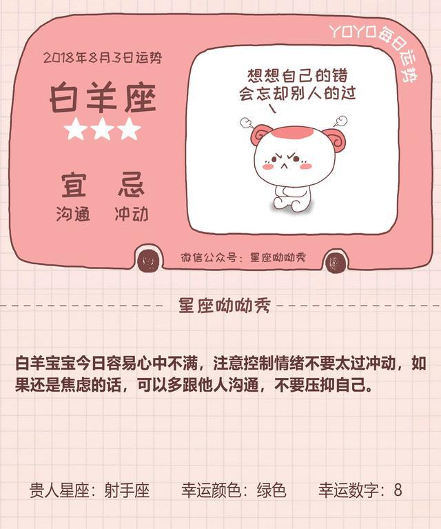 8月3日星座运势来袭 哪些星座好运爆棚 腾讯网
