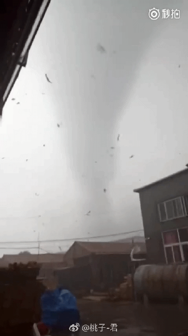 罕见!天津静海出现巨型龙卷风,轻松拧断水泥电线杆