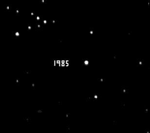 从1985年至2005年的巴纳德星,显示每5年的位置变化 | steve quirk