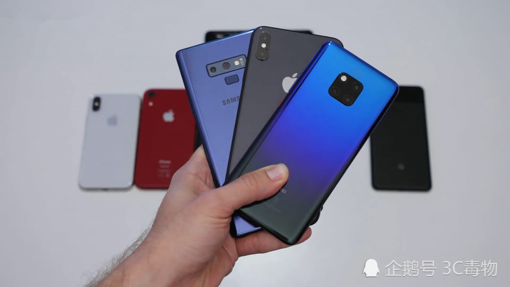 三星苹果华为3部手机拍照对比:华为Mate20依