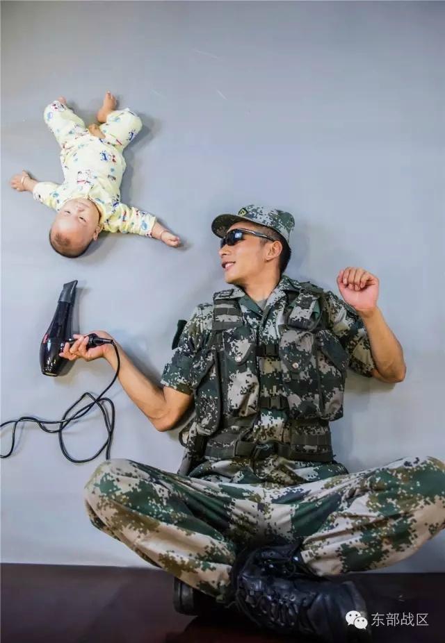 可爱又心酸这组军人和儿子的照片令人动容