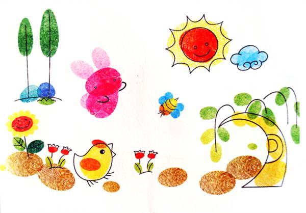 用指纹作画吧,一波手指画素材还怕没创意吗!