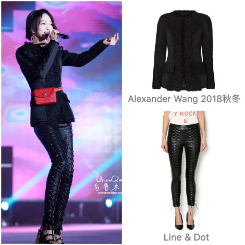 张韶涵演出现场燃了!修身夹克配绑带皮裤,连衣