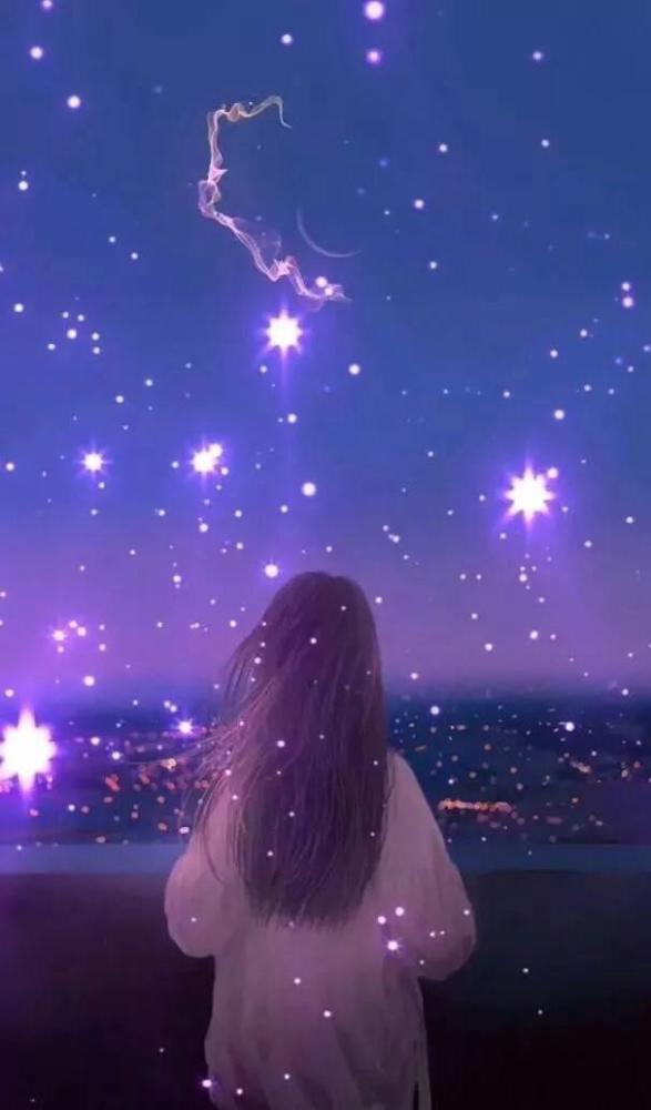 星空女孩壁纸 星空电脑高清壁纸 星空背景高清 电脑背景星空