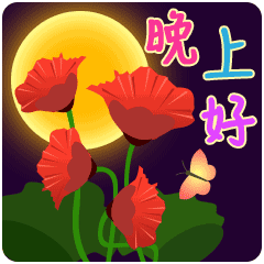 温馨晚安祝福动态表情包晚上好问候的句子