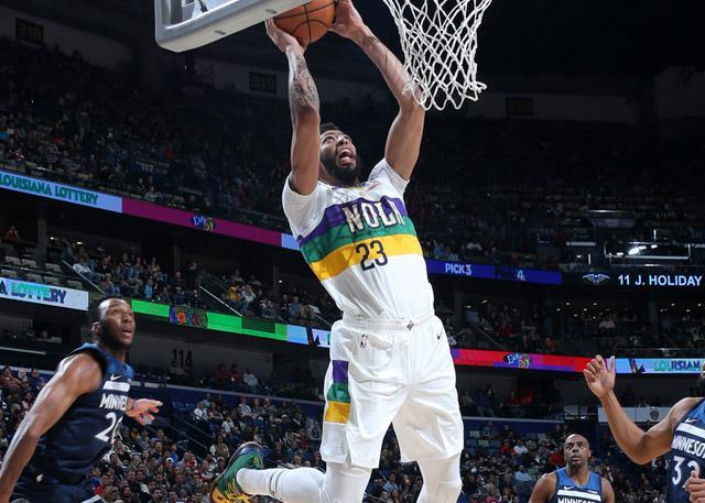 戴维斯&唐斯各砍32分 鹈鹕主场险胜森林狼