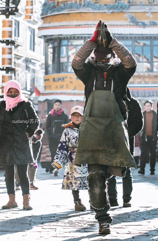 朝圣,信仰,西藏,八廓街,单腿朝圣