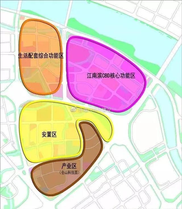 近3000亩的江南cbd将被规划为四个区域,分别是江南cbd核心功能区,生活