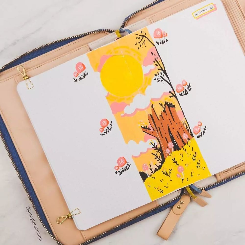 谁说水彩不适合画在手帐本上?看这一组排版让你大开眼界!