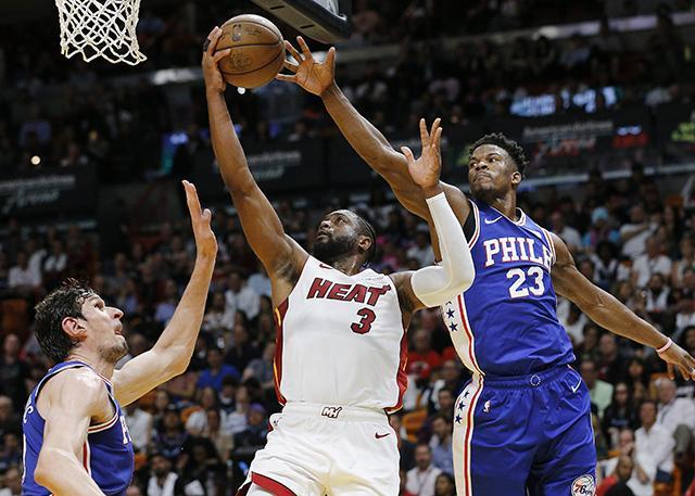 韦德主场最后一舞30分 热火胜76人结束连败