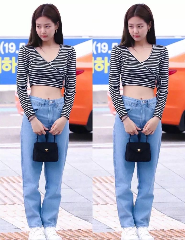 露腰单品并没有想象中的难驾驭 blackpink成员jisoo也是轻松秀腰 配上
