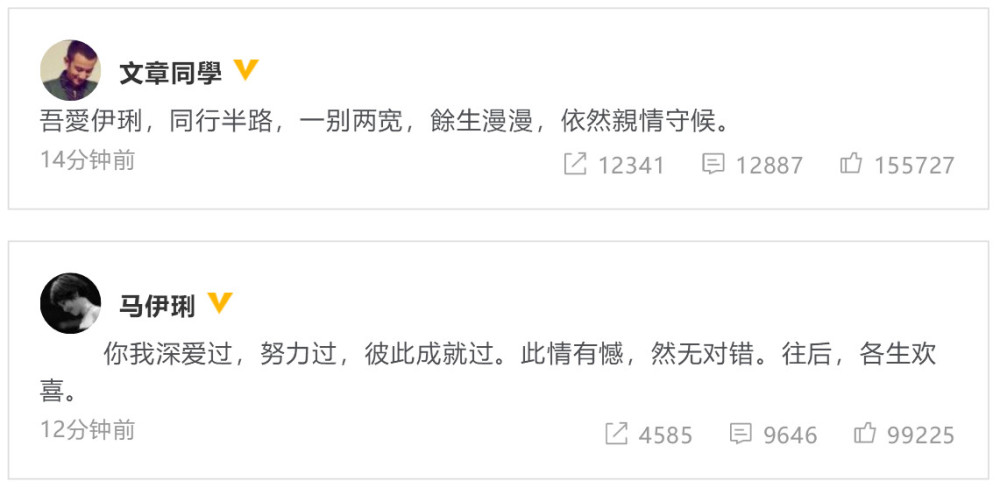 文章马伊琍正式离婚 网曝半年前已离婚两个女儿归马伊琍抚养