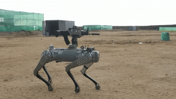 国产机器狗,背上了枪冲锋!