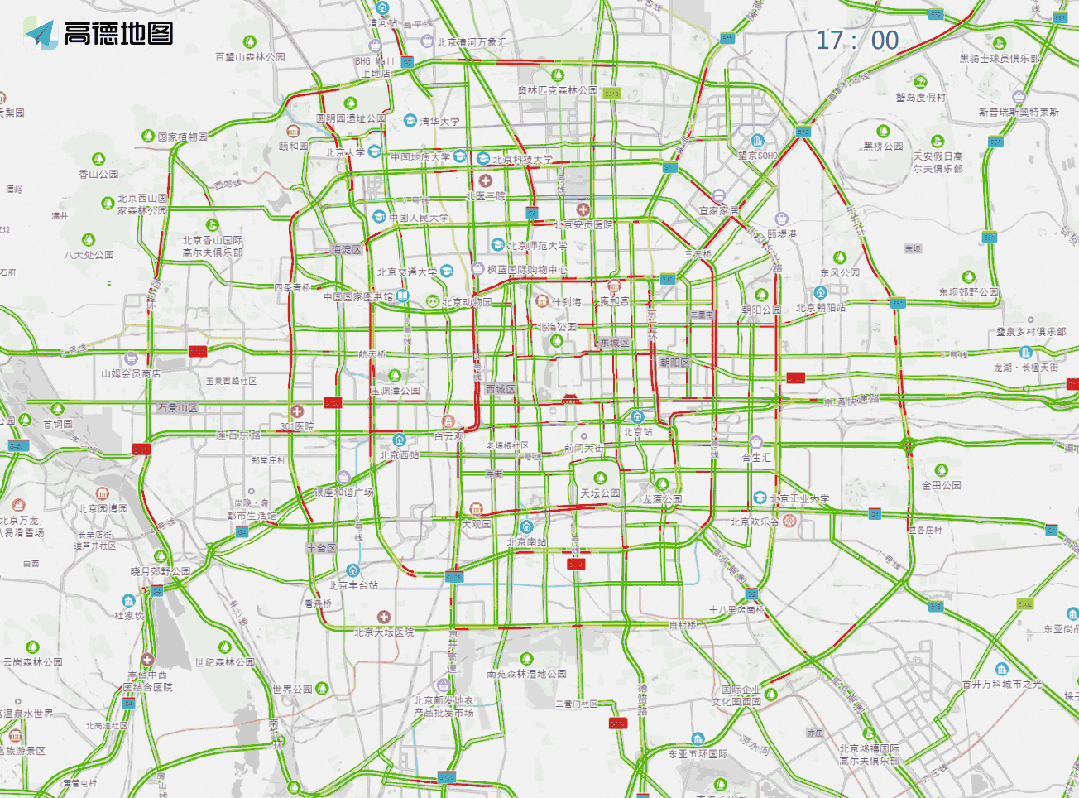 预计从7:30开始,京藏高速,京新高速,京礼高速部分路段将陆续出现行驶