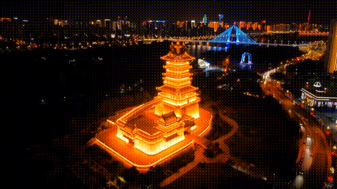 临沂书法广场夜景图片图片