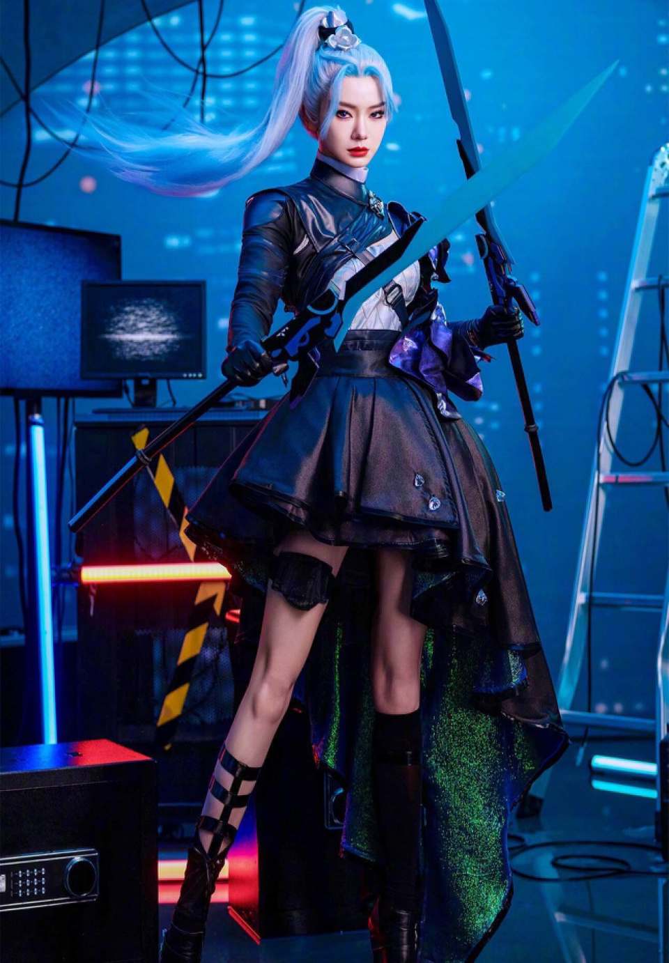 戚薇cos海月登上热搜,被玩家称为建模腿,好美