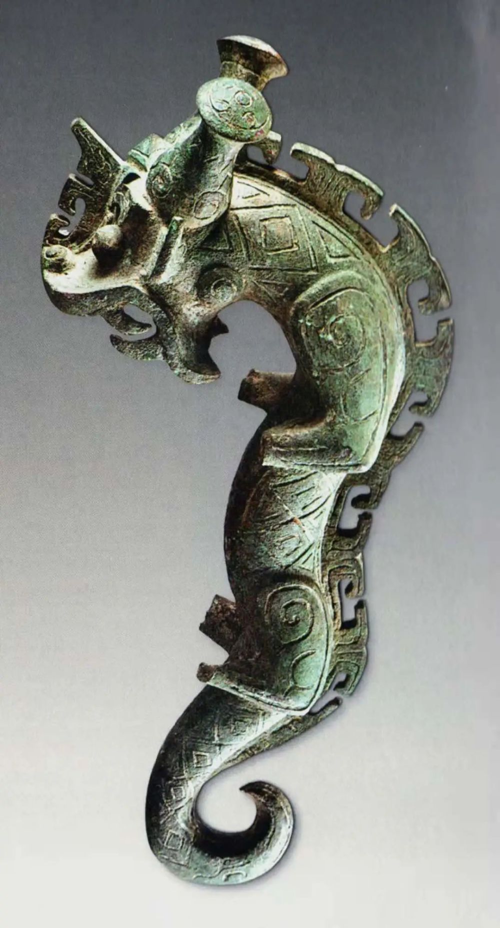 左:甲骨文的"龙"字右:陕西扶风海家村遗址的西周青铜爬兽更坚实的证据