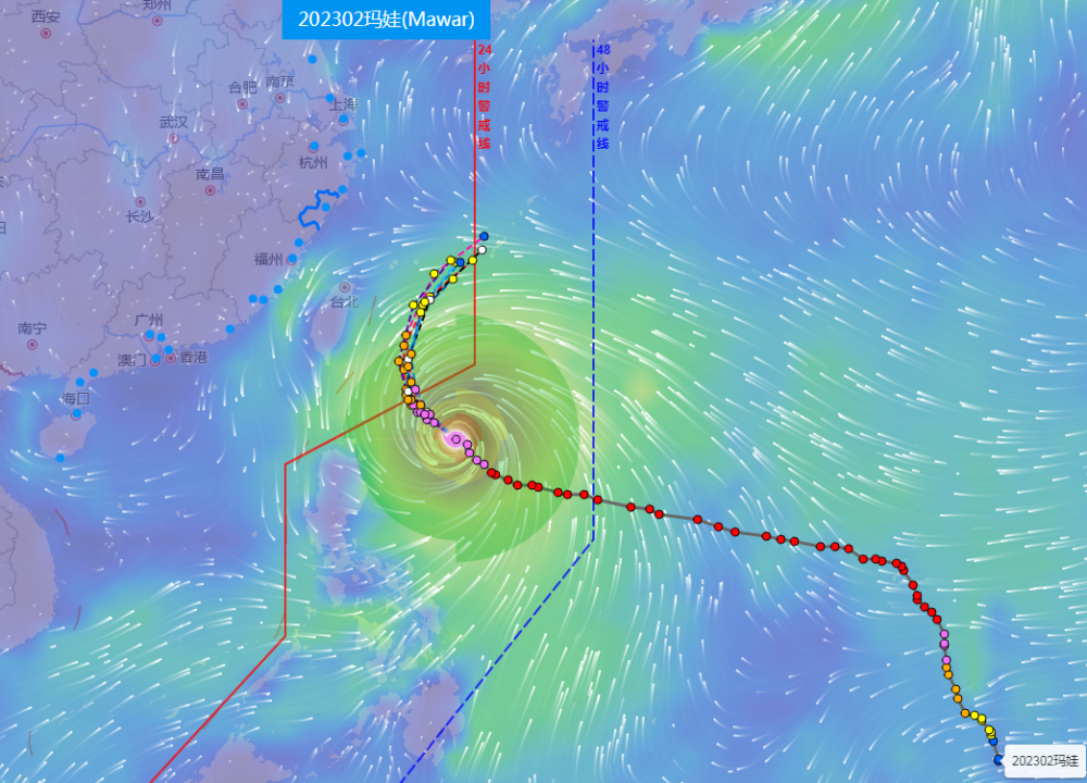温州台风网（台风靠近24小时警戒线）