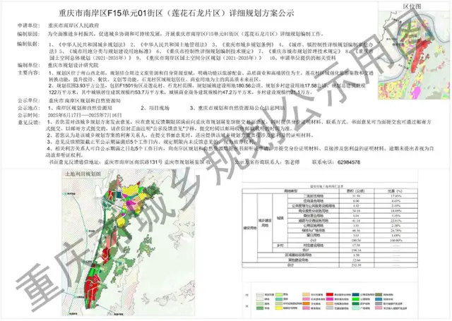 重庆市南岸区莲花山规划方案公示引关注，后