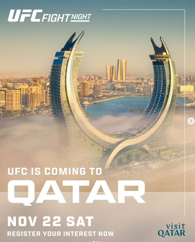 UFC 宣布将于 11 月 22 日首次在卡塔尔办赛