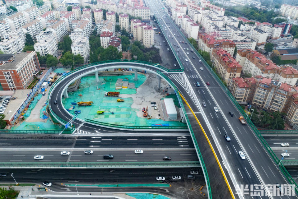 山东路-鞍山路东北象限连接匝道正式通车
